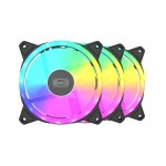 Вентилятор 120 мм Набір ARGB вентиляторів (три) PC COOLER для корпусу F3 T120 ARGB чорний 120x120x25мм, (F3 T120 ARGB 3 in 1 Black)