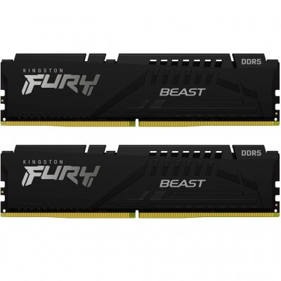 Пам'ять DDR5 16GB (2x8GB) 5200 MHz FURY Beast Black Kingston Fury (ex.HyperX) KF552C40BBK2-16