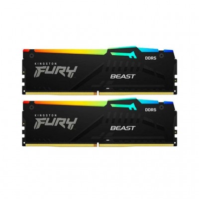 Пам'ять DDR5 16GB (2x8GB) 6000 MHz FURY Beast RGB Kingston Fury (ex.HyperX) KF560C36BBEAK2-16