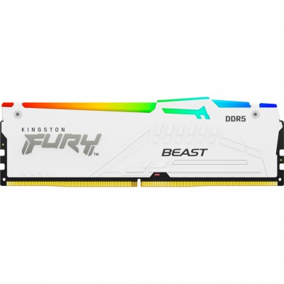 Пам'ять DDR5 32GB 5200 MHz FURY Beast White RGB Kingston Fury (ex.HyperX) KF552C40BWA-32