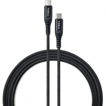 Кабель USB Type-C to Type-C 1.0m 60W Nylon Vinga (VCDCCCM331)