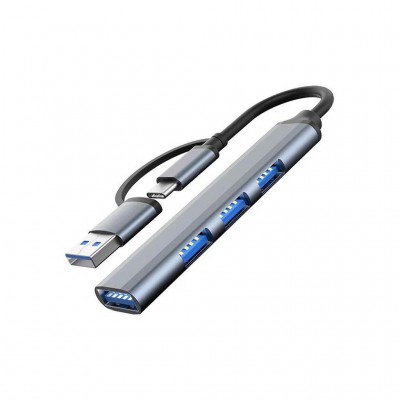 USB-хаб Dynamode USB Type-C/Type-A to 1хUSB3.0, 3xUSB 2.0 metal (DM-UH-312AC)