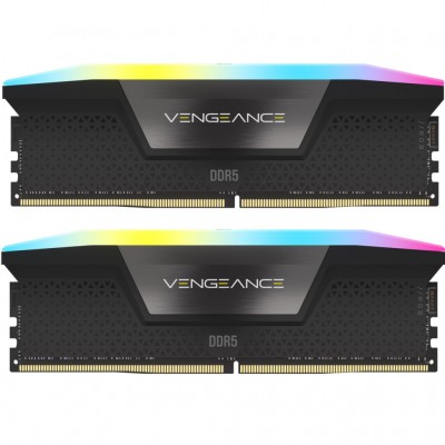 Пам'ять DDR5 32GB (2x16GB) 6400 MHz Vengeance RGB Black CORSAIR CMH32GX5M2B6400C36