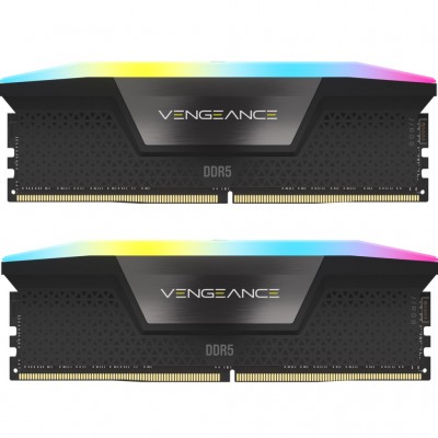 Пам'ять DDR5 48GB (2x24GB) 6000 MHz Vengeance RGB Black CORSAIR CMH48GX5M2B6000C30