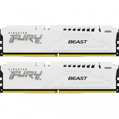 Пам'ять DDR5 64GB (2x32GB) 6000 MHz FURY Beast White Kingston Fury (ex.HyperX) KF560C40BWK2-64