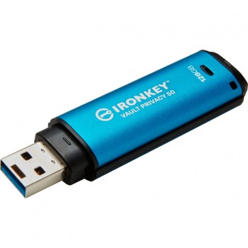 флеш USB 128GB IronKey Vault Privacy 50 Blue USB 3.2 Kingston (IKVP50/128GB)