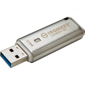 флеш USB 64GB IronKey Locker Plus 50 AES Encrypted USB 3.2 Kingston (IKLP50/64GB)