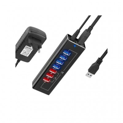 USB-хаб ST-Lab 4*USB3.0 data ports + 3*2.4А charge with Power Ada (DM-UH-P407)