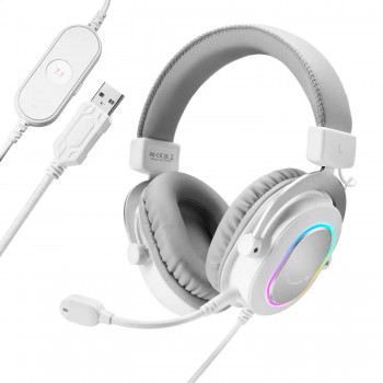 Навушники Fifine H6 RGB 7.1 White (H6W)