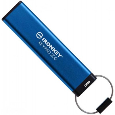 флеш USB 3.2 16GB Kingston IronKey Keypad 200 Type-A Blue (IKKP200/16GB)