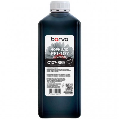 Чорнило Barva Canon PFI-102/107 1L BK (C107-889)
