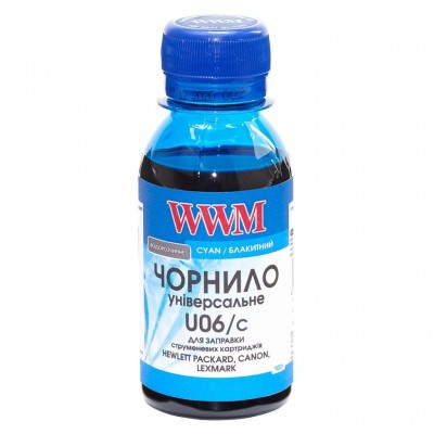 Чорнило WWM Canon/HP/Lexmark 100г Cyan (U06/C-2)