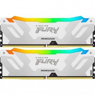 Пам'ять DDR5 32GB (2x16GB) 6800 MHz Renegade RGB White/Sil Kingston Fury (ex.HyperX) KF568C36RWAK2-32