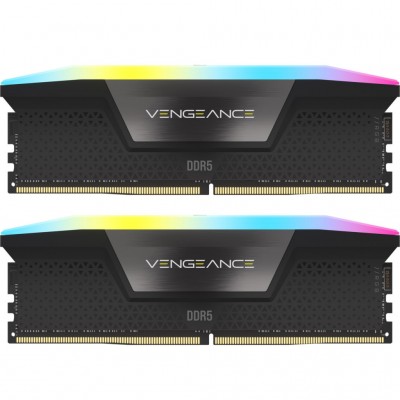 Пам'ять DDR5 48GB (2x24GB) 5200 MHz Vengeance RGB Black CORSAIR CMH48GX5M2B5200C38