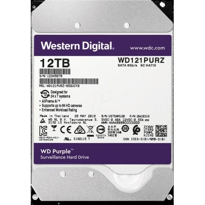Жорсткий диск SATA 12.0TB WD Purple 7200rpm 256MB (WD121PURZ)