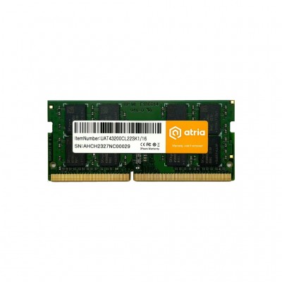 Пам'ять для ноутбука SoDIMM DDR4 16GB 3200 MHz ATRIA UAT43200CL22SK1/16