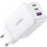 Зарядний пристрій 3xUSB 65W GaN (2хUSB-C+USB-A) CD244 Білий Ugreen (15334)