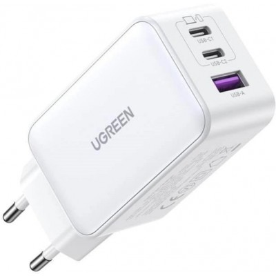Зарядний пристрій 3xUSB 65W GaN (2хUSB-C+USB-A) CD244 Білий Ugreen (15334)