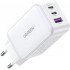 Зарядний пристрій 3xUSB 65W GaN (2хUSB-C+USB-A) CD244 Білий Ugreen (15334)
