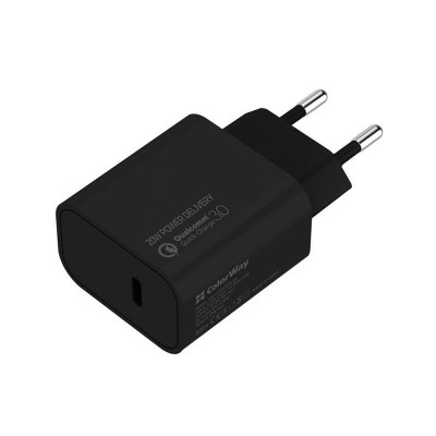 Зарядний пристрій ColorWay (1USB Type-C PDx3A) Black (CW-CHS026PD-BK)