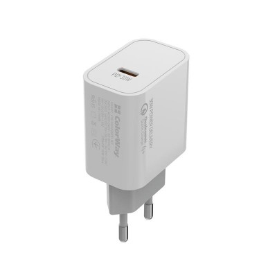 Зарядний пристрій ColorWay PD Port PPS USB Type-C (30W) white (CW-CHS038PD-WT)