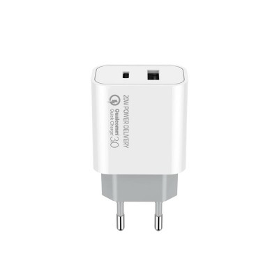 Зарядний пристрій ColorWay Type-C PD + USB QC3.0 (20W) V2 white (CW-CHS025QPD-WT)