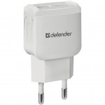 Зарядний пристрій Defender UPA-22 white, 2xUSB, 2.1A (83580)