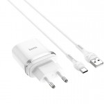 Зарядний пристрій Hoco C12Q (1USB, 3А) QC3.0 White (S23111) + кабель Type-C