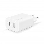 Зарядний пристрій Ttec SmartCharger Duo USB-C/USB-A 2.4А/12Вт White (2SCS25B)