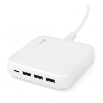 Зарядний пристрій Ttec SmartCharger Quattro GaN USB-C/USB-A 65W White (2SCG02B)
