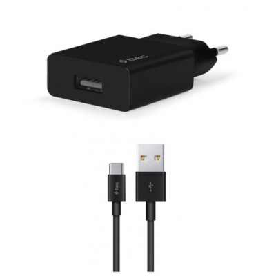 Зарядний пристрій Ttec SmartCharger USB 2.1А Black (2SCS20CS) + кабель USB Type-C
