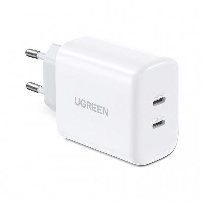 Зарядний пристрій Ugreen 2xUSB 40W PD (2xType-C) PD CD243 White (10343)