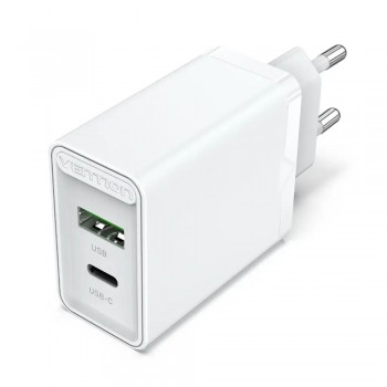 Зарядний пристрій Vention USB Type C + QC4.0 (18-20W) White (FBBW0-EU)