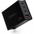 Зарядний пристрій Vinga GaN 100W PD+QC 3C1A ports 1.2m Wired Charger (VCPCH100CB)