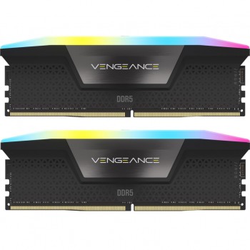Пам'ять DDR5 32GB (2x16GB) 6000 MHz Vengeance RGB Black CORSAIR CMH32GX5M2E6000Z36