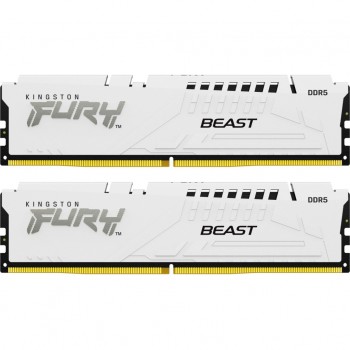 Пам'ять DDR5 64GB (2x32GB) 5600 MHz FURY Beast White Kingston Fury (ex.HyperX) KF556C40BWK2-64