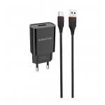 Зарядний пристрій Borofone BA20A Sharp Single USB 2.1A Black (BA20ACB) + кабель Type-C