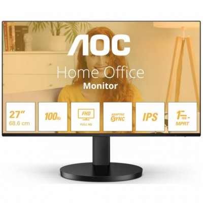 Монітор 27" AOC 27B3HA2, IPS, 100Гц, VGA, HDMI, колонки, чорний