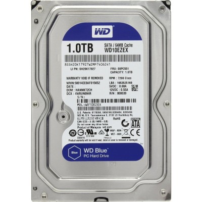 Жорсткий диск SATA 1.0TB WD Blue 7200rpm 64MB (WD10EZEX) Refurbished