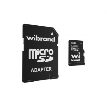 Карта пам'яті 4GB microSD class 4 Wibrand (WICDC4/4GB-A)