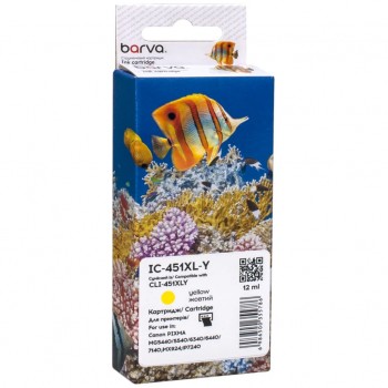 Картридж Canon CLI-451Y XL (6475B001) 685 ст, yellow (IC-451XL-Y) BARVA