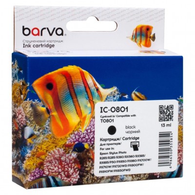 Картридж Epson T0801 (C13T08014010/C13T08014011) 340ст, bla (IC-0801) BARVA
