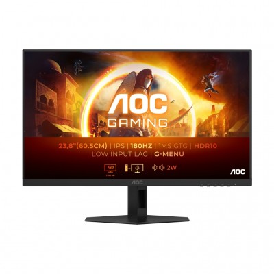 Монітор 23.8" AOC 24G4XE, IPS, 180Гц, 0,5мс, 2хHDMI, DP, колонки, чорно-сірий