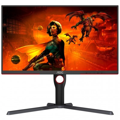 Монітор 27" AOC U27G3X/BK, IPS, 160Гц, 1мс, 2хHDMI, 2хDP, HAS, Pivot, чорно-червоний