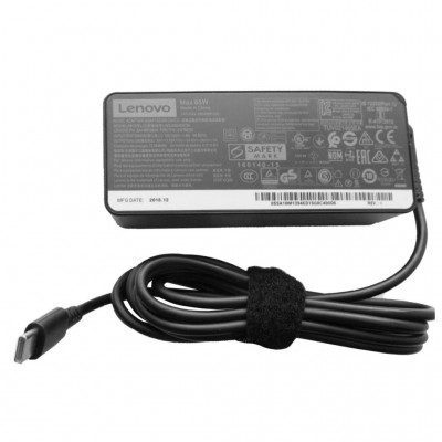 Блок живлення до ноутбуку Lenovo 65W роз'єм USB type-C (ADLX65ULGE2A / A40389)