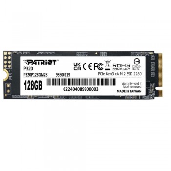 SSD 128GB Patriot P320 M.2 2280 PCIe 3.0 x4 NVMe TLC (P320P128GM28) 1000/1600 МБ/с