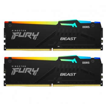 Пам'ять DDR5 16GB (2x8GB) 6000 MHz Beast RGB EXPO Kingston Fury (ex.HyperX) KF560C30BBEAK2-16