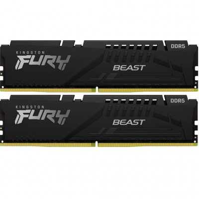 Пам'ять DDR5 32GB (2x16GB) 6400 MHz Beast Black XMP Kingston Fury (ex.HyperX) KF564C32BBK2-32