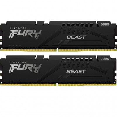 Пам'ять DDR5 64GB (2x32GB) 6000 MHz Beast Black EXPO Kingston Fury (ex.HyperX) KF560C30BBEK2-64