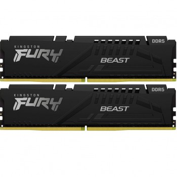 Пам'ять DDR5 64GB (2x32GB) 6000 MHz Beast Black XMP Kingston Fury (ex.HyperX) KF560C30BBK2-64